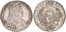 Hungary 1 Taler 1738
KM# 310.2; Dav. 1062; H# 1606; ÉH# 1185; Silver; Karl VI; Mint: Kremnitz; AUNC-