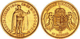 Hungary 10 Korona 1896 KB
KM# 485, N# 10813; Gold 3.37 g.; Franz Joseph I; XF
