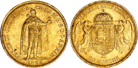 Hungary 20 Korona 1893 KB
KM# 486; Franz Joseph I, Kremnitz. Gold (.900) 6,78g. Mintage 5,088,822. UNC.