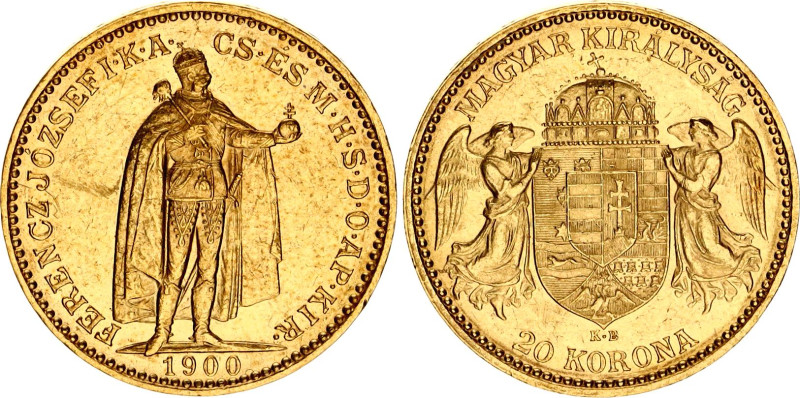 Hungary 20 Korona 1900 KB
KM# 486; Franz Joseph I, Kremnitz. Gold (.900) 6,78g....