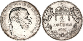 Hungary 2 Korona 1914 KB
KM# 493, N# 10991; Silver; Franz Joseph I; XF-AUNC