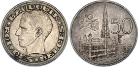 Belgium 50 Francs 1958 Original Box
KM# 150.1, LA# BFM-187, Mor# 542, Schön# 121, N# 6459; Silver; Baudouin I; French text; Brussels World's Fair 195...