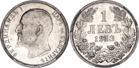 Bulgaria 1 Lev 1913 PCGS MS 62 PL
KM# 31, N# 12345; Silver., Prooflike; Ferdinand I