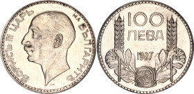 Bulgaria 100 Leva 1937 PCGS MS 62
KM# 45, N# 6450; Silver; Boris III