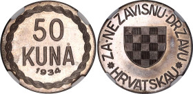 Croatia 50 Kuna 1934 PROBE NGC MS 64
X# 2, N# 115024; Silver; Fantasy Coinage; UNC