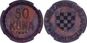 Croatia 50 Kuna 1934 PROBE NGC MS 63 BN
X# 2a, N# 264632; Bronze; Fantasy Coinage; UNC