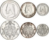 Cyprus 3 x Silver Medal "Archbishop Makarios III - President" 1974
Silver 29.98, 15.02, 7.52 g; Obv: •ΑΡΧΙΕΠΙΣΚΟΠΟΣ•ΜΑΚΑΡΙΟΣ•Γ• ΠΡΟΕΔΡΟΣ• ΚΥΠΡΙΑΚΗΣ• ...
