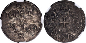 France West Francia 1 Denier 898 - 923 (ND)
Nouchy# 33, N# 330273; Silver; Carolingian Empire; Melle mint; UNC, Toning