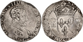 France 1/2 Teston 1559 M
Dy# 1032, N# 8222; Silver 4.58 g.; Henry II; XF