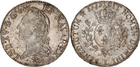 France 1 Ecu 1773 L
KM# 551.9, Dy# 1685, GadR# 323, N# 27841; Silver; Louis XV; XF+