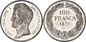 France 100 Francs 1831 ESSAI PCGS SP 62
Maz. 1055; White metal; Louis Philippe I; UNC, Prooflike
