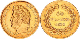 France 40 Francs 1834 A
KM# 747.1, F# 546, N# 17713; Gold (.900) 12.90 g.; Louis Philippe I; Paris Mint; VF+/XF-