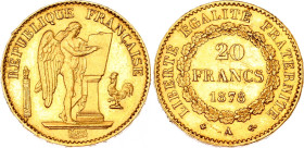 France 20 Francs 1878 A
KM# 825, N# 3654; Gold 6.44 g.; XF