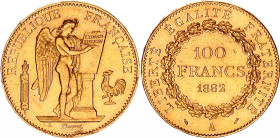 France 100 Francs 1882 A
KM# 832, F# 552/5, N# 8039; Gold (.900) 32.26 g.; 3rd Republic; Paris Mint; UNC