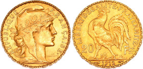 France 20 Francs 1912
KM# 857, N# 2230; Gold 6.44 g.; AUNC