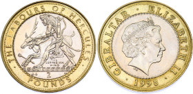 Gibraltar 2 Pounds 1998 AA
KM# 757, N# 14623; Bimetallic; Elizabeth II; The Labours of Hercules Series - The Ceryneian Hind; UNC