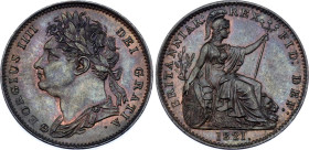 Great Britain 1 Farthing 1821
KM# 677, N# 6879; George IV; UNC, mint luster remains