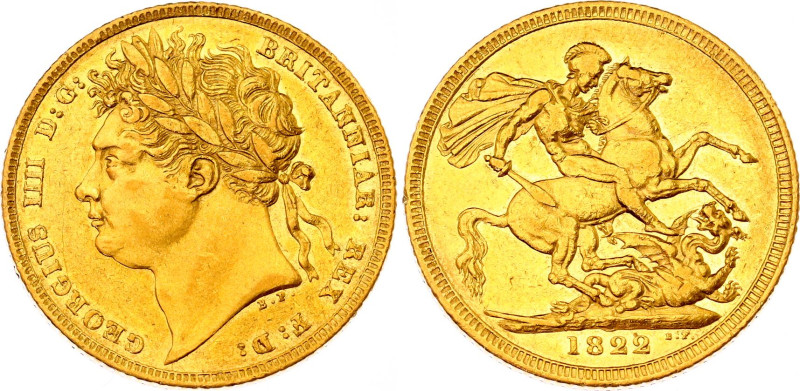 Great Britain 1 Sovereign 1822
KM# 682, Sp# 3800, N# 13182; Gold (.917) 7.99 g....