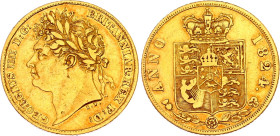 Great Britain 1/2 Sovereign 1824
KM# 689, Sp# 3803, N# 23725; Gold (.917) 3.99 g.; George IV; VF-XF