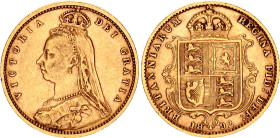 Great Britain 1/2 Sovereign 1892
KM# 766, Sp# 3869, N# 13218; Gold (.917) 3.99 g.; Victoria; XF