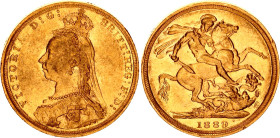 Great Britain 1 Sovereign 1889
KM# 767, Sp# 3866, N# 12816; Gold (.917) 7.99 g.; Victoria; XF-AUNC