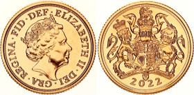 Great Britain 1 Sovereign 2022
N# 312715; Gold (.917) 8.00 g.; Elizabeth II; 70th Anniversary of Accession of Queen Elizabeth II; Llantrisant Mint; U...