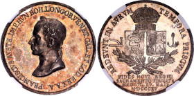 Italian States Lombardy-Venetia Silver Medal "Franz I - Homage in Milan" 1815 MDCCCXV NGC MS 62
Wurzb. 2375; Silver 31 mm.; By Luigi Manfredini; Fran...