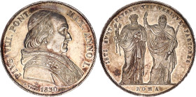 Italian States Papal States 1 Scudo 1830 Anno I ROMA
KM# 1310, Pag# 145, N# 115268; Silver; Pius VIII; St. Peter and Paul; AUNC/UNC Toned