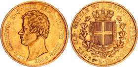 Italian States Sardinia 20 Lire 1834 P
KM# 131.1, Fr# 1142, C# 115.2, N# 30588; Gold (.900) 6.45 g.; Carlo Alberto; Torino Mint; XF/XF+