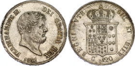 Italian States Two Sicilies 120 Grana 1856
KM# 370, N# 18301; Silver; Ferdinando II; AUNC with minor hairlines