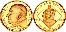 Vatican Gold Medal John XXIIII 1968
Gold (.917) 28.06 g., 32 mm; by Monassi; In Memory of John XXIII (1904-1963); Proof