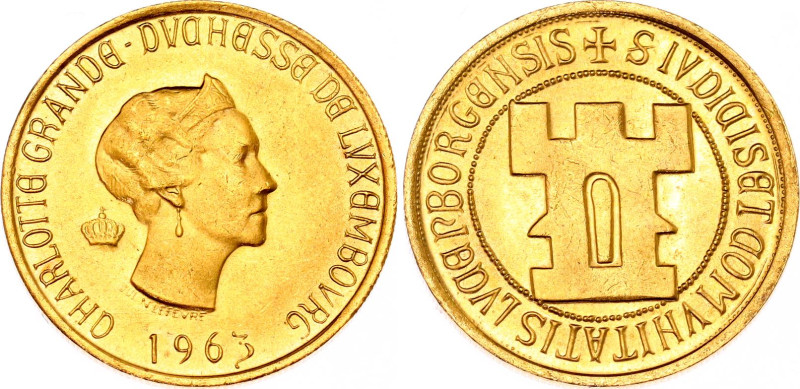 Luxembourg 20 Francs 1963
KM# E64; Gold 6.47 g.; Millennium of Luxembourg City;...