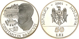 Moldavia 50 Lei 2001
KM# 17, N# 30476; Silver., Proof; 125 years from the day of birth; Mintage 1000 pcs; With Original Box and Certificate; UNC