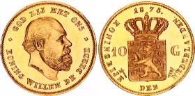 Netherlands 10 Gulden 1875
KM# 105, N# 26721; Gold (.900) 6.73 g.; Willem III; UNC first strike