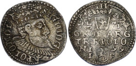 Poland Trojak / 3 Groszy 1599 IF
Iger O.99.1.d; Silver; Sigismund III Vasa (1587-1632); Olkusz Mint; XF