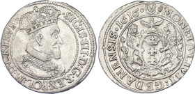 Poland Ort / 18 Groszy 1616 SA R1
Kopicki# 7491 R1, Szatalin-Grendel GD16b-5 R; Silver; Sigismund III Vasa (1587-1632); Danzig (Gdańsk) Mint; XF