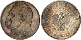 Poland 10 Zlotych 1939
Y# 29, N# 6631; Silver; Jozef Pilsudski; UNC