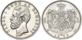Romania 5 Lei 1883 B
KM# 17; Dav ECT# 274; N# 25564; Silver; Carol I (1881-1914); AUNC, rare condition.