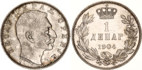 Serbia 1 Dinar 1904
KM# 25.1, N# 19683; Silver; Peter I; UNC, with minor hairlines