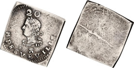 Spanish Netherlands Tournai 20 Sols 1709
KM# 8, N# 18057; Silver 6.97 g.; Klippe; XF