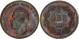 Sweden 1 Ore 1864 PCGS MS 66
KM# 705, N# 6147; L.A. Type; Carl XV; With amazing toning. The only coin graded in such a high condition! Amazing collec...