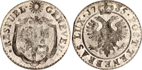 Switzerland Geneva 9 Deniers / 3 Quarts 1785
KM# 78, HMZ 1# 2-350, N# 48520; Billon; UNC