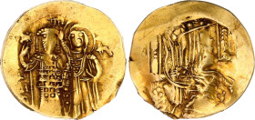 Byzantium Empire of Nicaea AV Hyperpyron 1221 - 1254 (ND)
Sear 2073; Gold 4.46 g.; John III Ducas-Vatatzes (1221- 1254); Obv: IC - XC. Christ Pantokr...