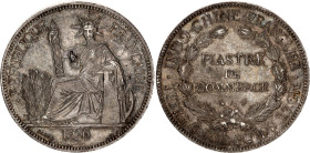 French Indochina 1 Piastre 1926 A
KM# 5a.1, N# 11287; Silver; AUNC with nice toning