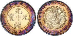 China Kwangtung 1 Dollar 1890 - 1908 (ND)
Y# 203, Kann# 26, N# 15959; Silver 27.01 g.; Guangxu; UNC with minor hairlines & nice toning