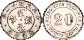 China Kwangtung 20 Cents 1922 (11) NGC MS 61
Y# 423, L&M# 152, N# 22630; Silver; UNC