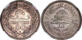 Lebanon 50 Piastres 1952 NGC MS 65
KM# 17, N# 2572; Silver; With full mint luster