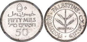 Palestine 50 Mils 1940 NGC MS 64
KM# 6, N# 8550; Silver; UNC