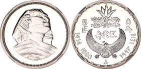 Egypt 5 Pounds 1993 AH 1414 NGC PF 68 Ultra Cameo
KM# 741, N# 20913; Silver., Proof; Ancient Treasure Collection - Sphinx; Mintage 50000 pcs