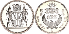 Egypt 5 Pounds 1993 AH 1414 NGC PF 67 Ultra Cameo
KM# 747, N# 20917; Silver., Proof; Ancient Treasure Collection - Symbol of Unification; Mintage 500...